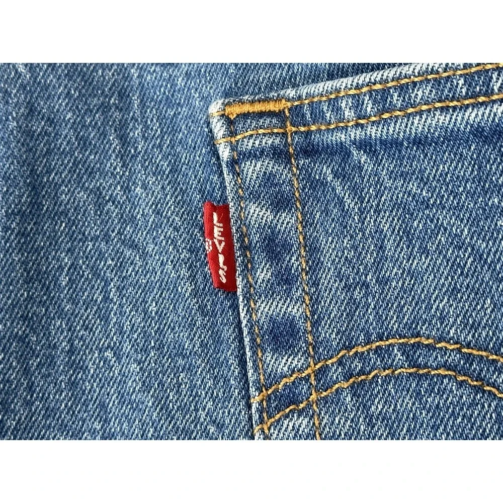 Levi's‎ Premium 501 Jeans Women's 24W Blue Denim Big E Button Fly Stretch